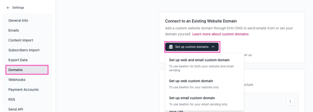 Visual for this record: Beehiiv's own pages show what deliverability work it keeps in-house