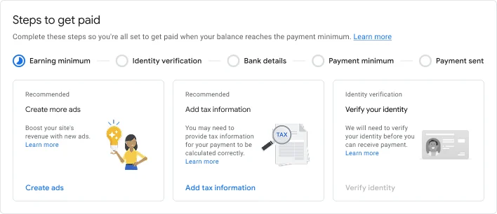 Visual for this record: An AdSense balance cleared in January is paid out in February