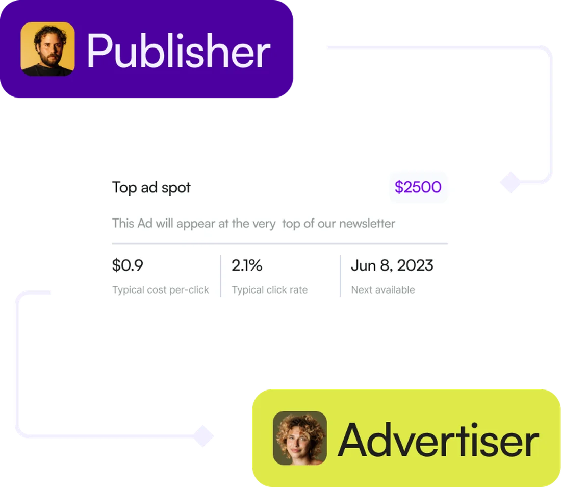 Visual for this record: A newsletter marketplace waives subscription fees, not a take-rate