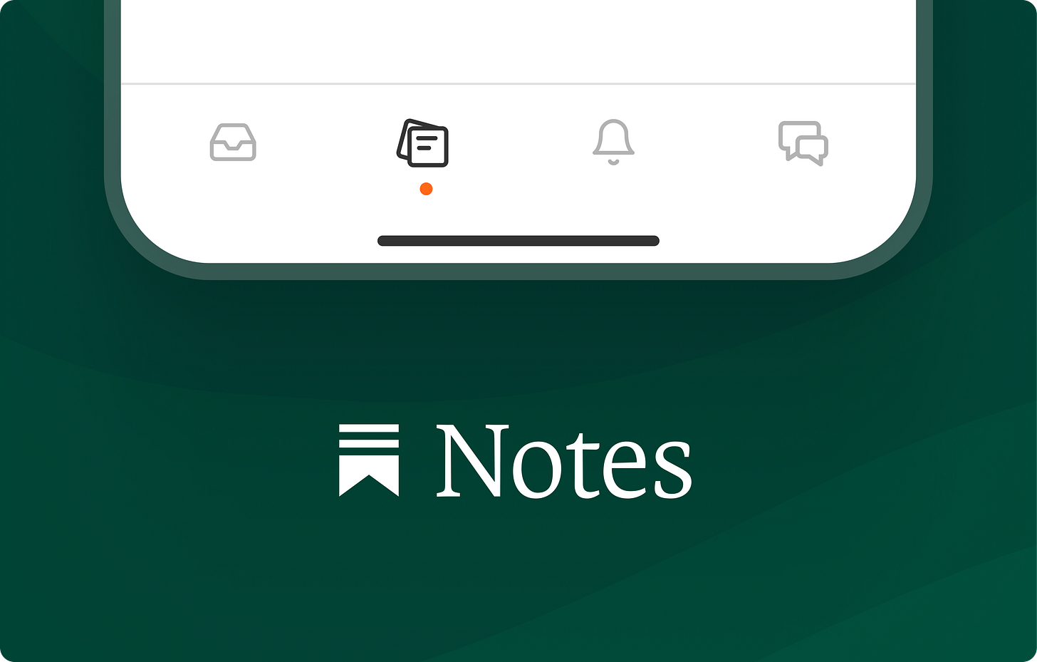 Substack Notes launch artwork showing the Notes navigation icon.